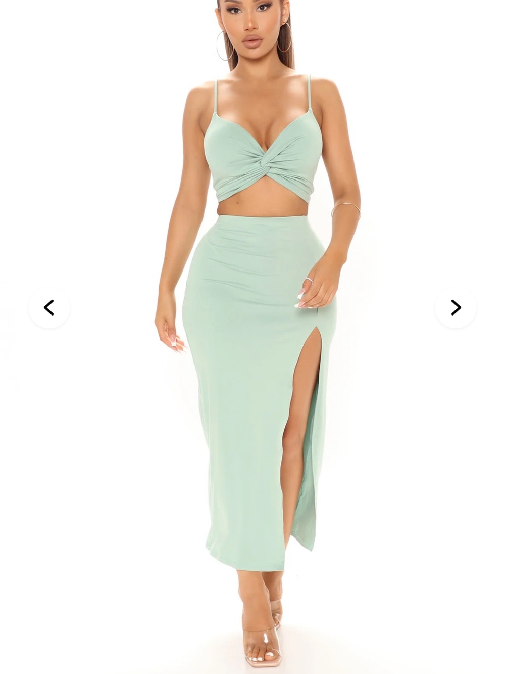 Fashion Nova High-Slit Midi Skirt SET